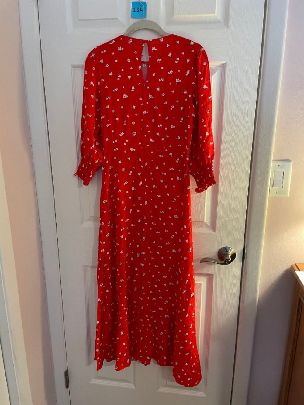 Mango Red Floral Midi Dress 4 - Picture 5 of 5